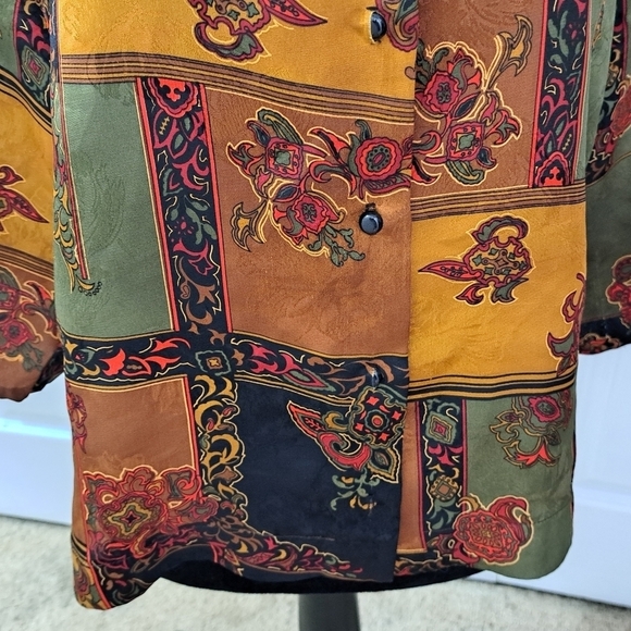 Vintage Marie Michael's Blouse With An Asian Influence Size 14 - Picture 3 of 11